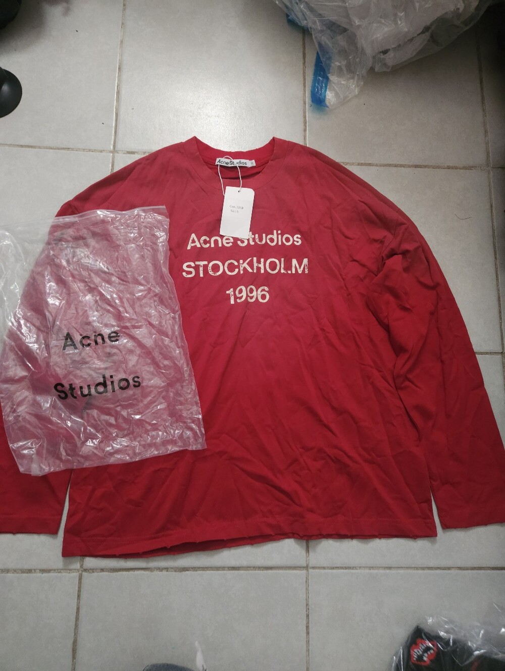 Acne studio red long sleeve
